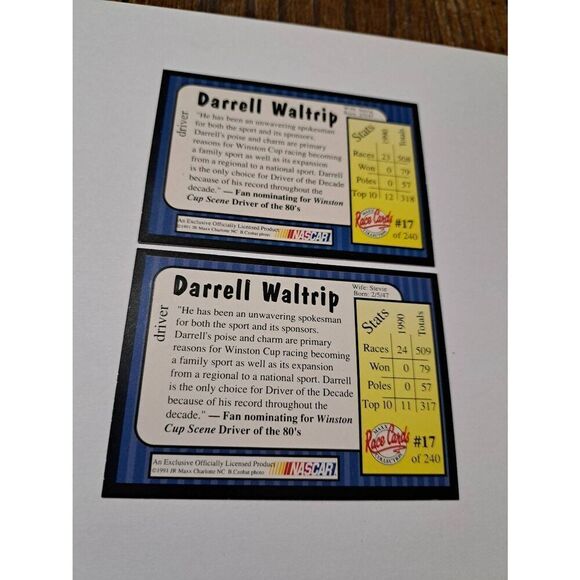 Vintage 1991 Maxx Darrell Waltrip Tide Nascar Trading Cards Lot of 2 - Picture 2 of 2